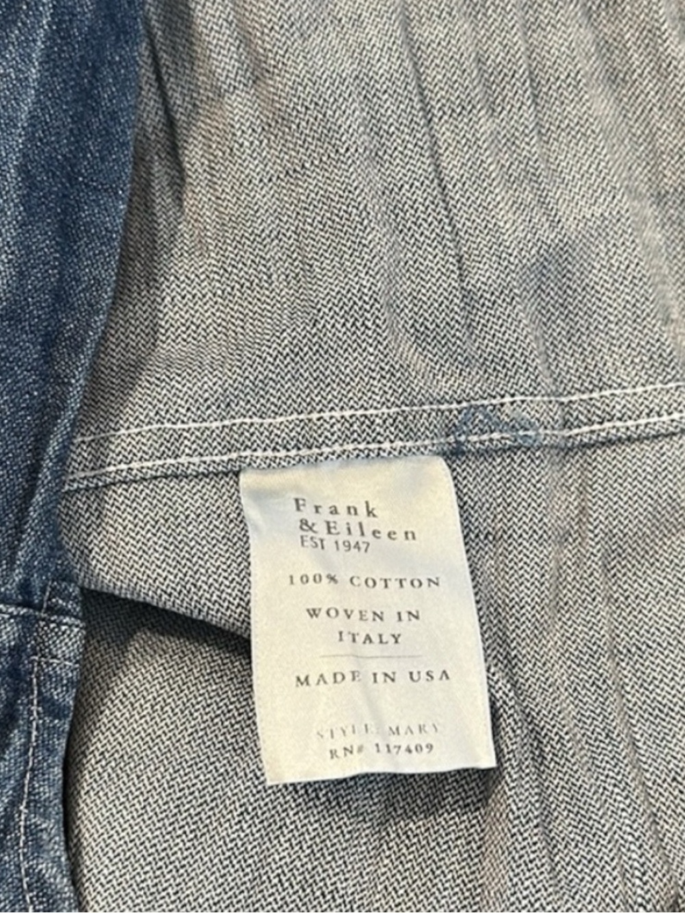 FRANK & EILEEN Women's MARY Denim Shirtdress in a Vintage Wash (S) - Picture 6 of 8